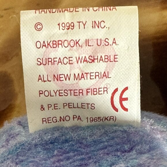 Clubby II 7th Gen Jingle TY‎ Beanie Baby Light Blue Bear Plush No Chest Button - Picture 9 of 9